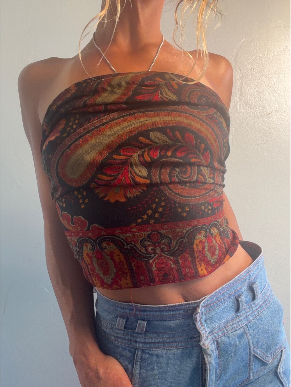 Vintage Paisley Print Scarf